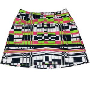 Slazenger Geometric Golf Skort Pink White Green Black Size 0